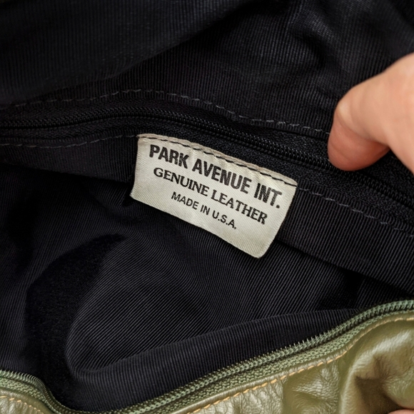 Vintage Park Avenue Olive Green Equestrian Horsebit Embossed Suede Leather Bag - Picture 12 of 12